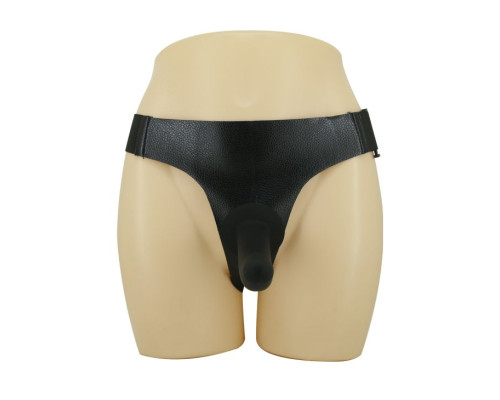 Страпон на эластичных ремнях Ultra Harness Les Dildo - 15 см.