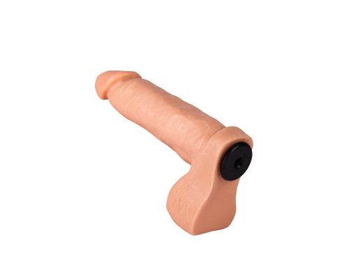 Реалистичная насадка-фаллос на трусиках с плугом - 19 см.