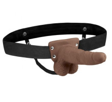 Коричневый перезаряжаемый вибрострапон - 18 см.