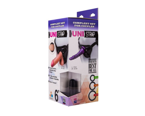 Трусики Harness с двумя насадками UNI strap - 17,5 и 18 см.