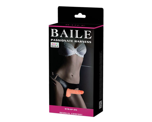 Поясной фаллос на черных трусиках - 15 см.