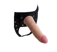 Страпон Харнесс из двух предметов: трусики с плугом и насадка-фаллос - 18 см.