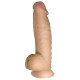 Телесный реалистичный фаллоимитатор на черных трусиках Real Big Strap-On - 34,5 см.