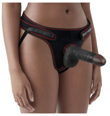 Женский темнокожий страпон Easy Strapon Set 7 Inch - 18 см.