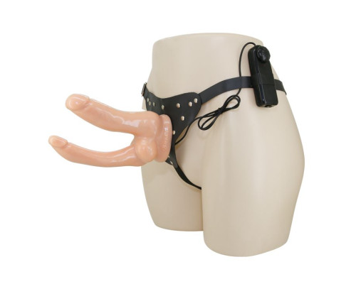 Страпон с двумя фаллосами и вибрацией