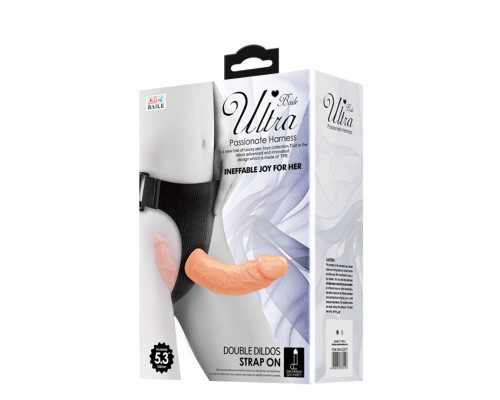 Женский страпон с 2 отростками - внешним и внутренним