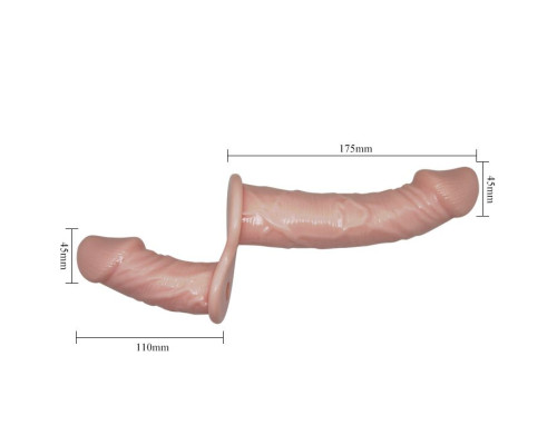 Женский телесный страпон с вагинальной вибропробкой Ultra - 17,5 см.