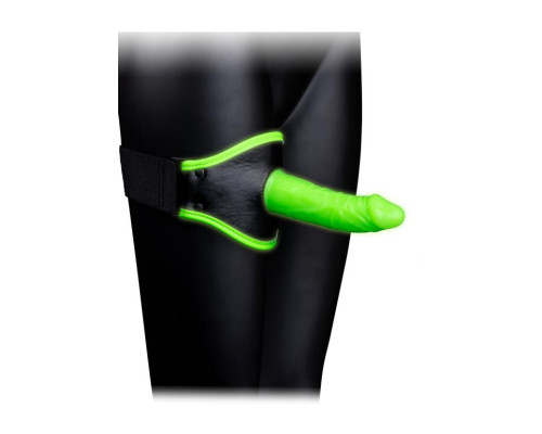 Люминесцентный страпон с креплением на ногу
