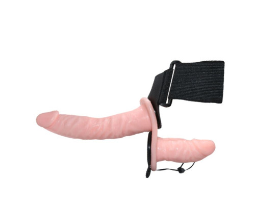 Женский страпон с вибрацией и вагинальной пробкой Ultra Passionate Harness - 18 см.