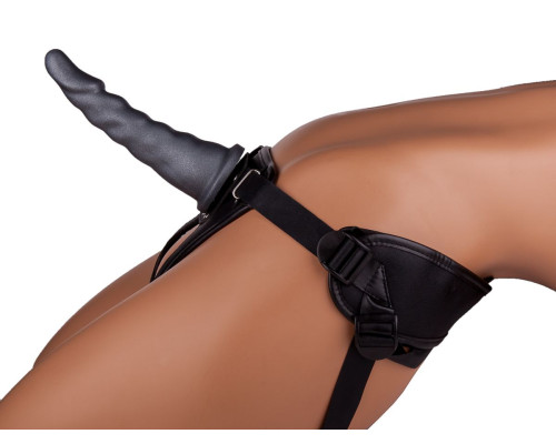 Насадка-фаллоимитатор на кожаных трусиках Harness Ultra Realistic 6,5  - 18,5 см.