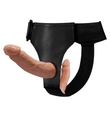 Женский страпон с 2 отростками - внешним и внутренним