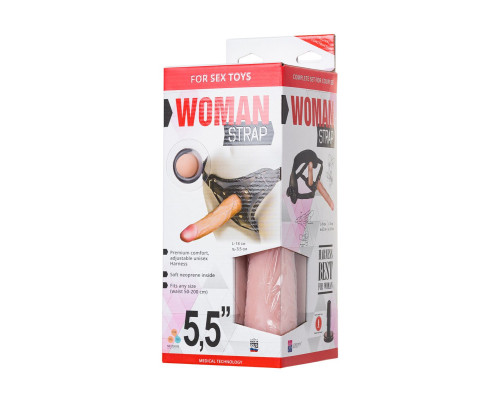 Женский страпон с вагинальной пробкой Woman Strap - 18 см.
