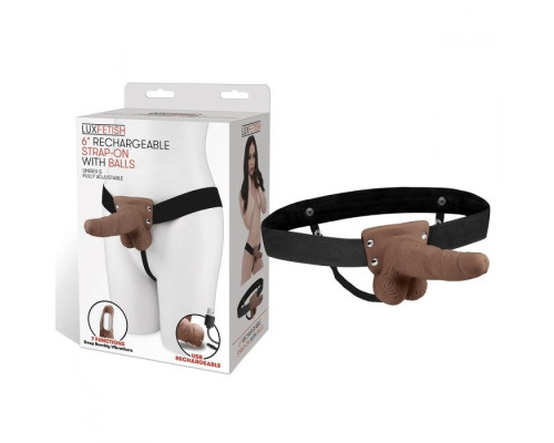 Коричневый перезаряжаемый вибрострапон - 18 см.