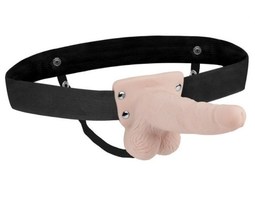 Телесный перезаряжаемый вибрострапон - 18 см.