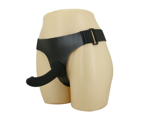 Страпон на эластичных ремнях Ultra Harness Les Dildo - 15 см.