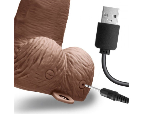 Коричневый перезаряжаемый вибрострапон - 18 см.