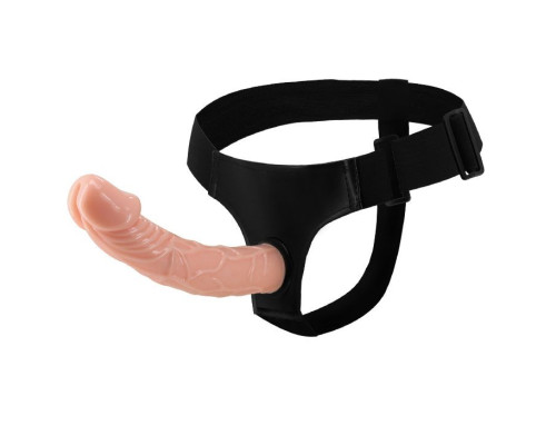 Гладкий фаллоимитатор с крупной головкой на ремешках - 19,7 см.