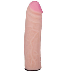 Черный пояс-трусики с телесной насадкой  Гламур Эмма  - 15,2 см.