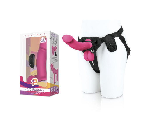 Розовый вибратор-реалистик на трусиках с кольцом - 17,8 см.