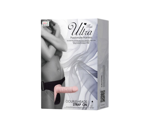 Женский страпон с вибрацией и вагинальной пробкой Ultra Passionate Harness - 18 см.