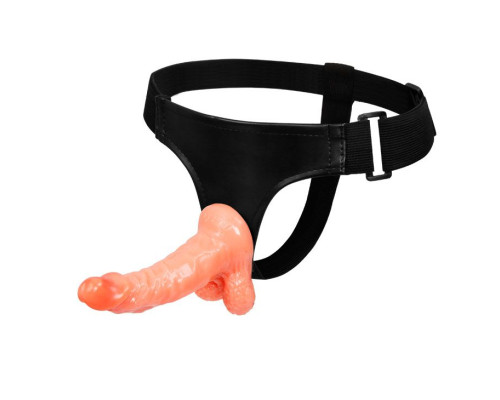 Реалистичный страпон на ремешках - 15,5 см.