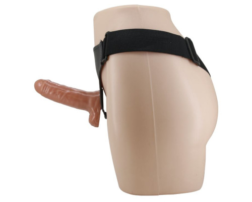 Страпон с вагинальной пробкой и вибрацией Ultra Passionate Harness - 16 см.