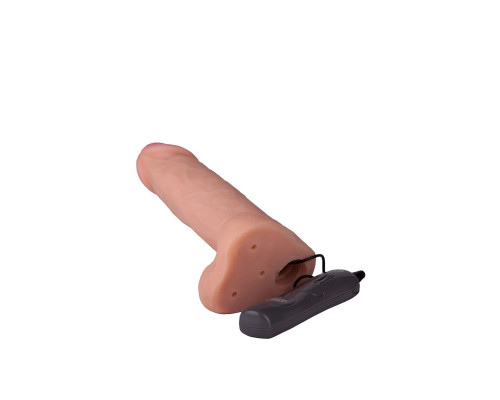 Страпон с 2 насадками и вибрацией UniStrap - 19 и 12 см.