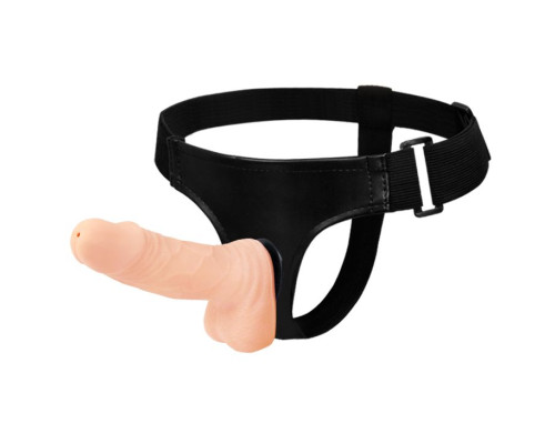 Поясной фаллос на черных трусиках - 15 см.
