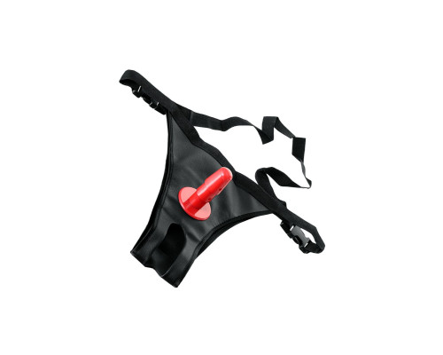 Поясной страпон с насадкой для двойного проникновения - 19 см.