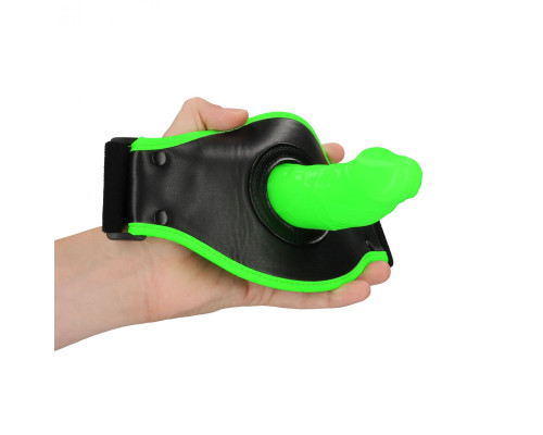 Люминесцентный страпон с креплением на ногу