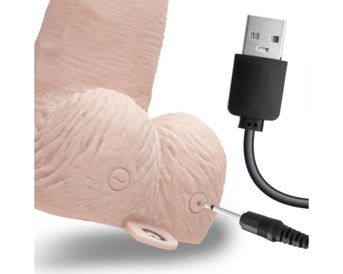 Телесный перезаряжаемый вибрострапон - 18 см.