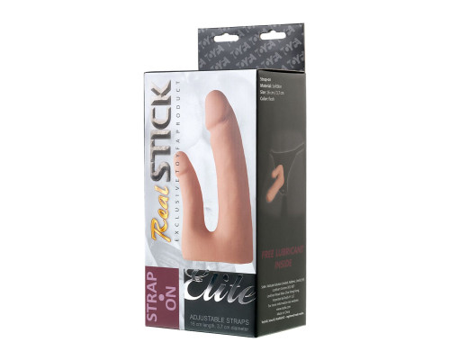 Поясной страпон с насадкой для двойного проникновения - 19 см.