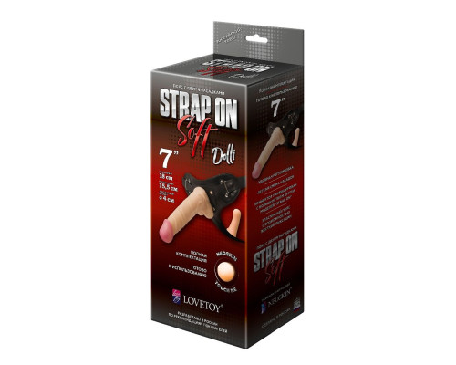 Пояс-трусики Soft-Dolli с 2 насадками - 18 см.