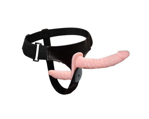 Женский страпон с вибрацией и вагинальной пробкой Ultra Passionate Harness - 18 см.