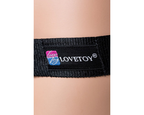 Телесный поясной страпон LESBI с вагинальной пробкой - 17 см.