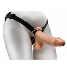 Реалистичный фаллос на регулируемых трусиках с кольцом - 17,5 см.