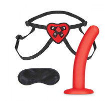 Красный поясной фаллоимитатор Red Heart Strap on Harness   5in Dildo Set - 12,25 см.